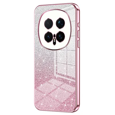 Capa para Honor Magic8 Pro 5G com Revestimento Eletrolítico, Brilho Gradiente e TPU - Rosa