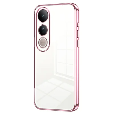 For vivo V50 Lite 5G Case Electroplating Frame Soft TPU Phone Cover - Pink