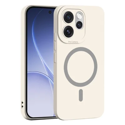 Bulk Purchasing Magnetic Case For Oppo Reno15 Pro 5G (Global)  /  Reno15 5G (China) Solid Color Precise Cutouts Soft TPU Phone Cover - White