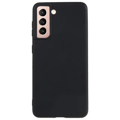 Back Shell for Samsung Galaxy S21 4G / 5G Shockproof TPU Phone Case Fingerprint Free Matte Protective Cover - Black