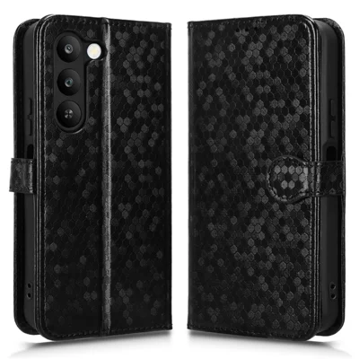 Чехол-кошелек для Realme C83 5G / P4 Lite 5G с узором из точек, имитацией кожи PU, ремешком на запястье - Черный