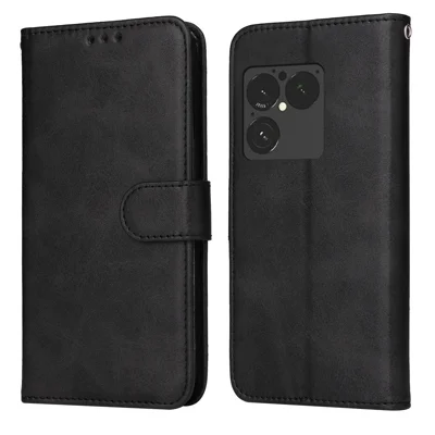Cover per Sony Xperia 1 VIII, Portafoglio in PU Pelle con Texture Calf, Chiusura a Libro - Nero