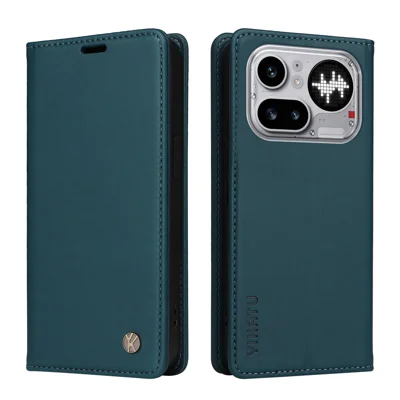 YIKATU For Nothing Phone (4a) Pro YK-001 Phone Cases Magnetic Closure PU Leather Mobile Cover - Green