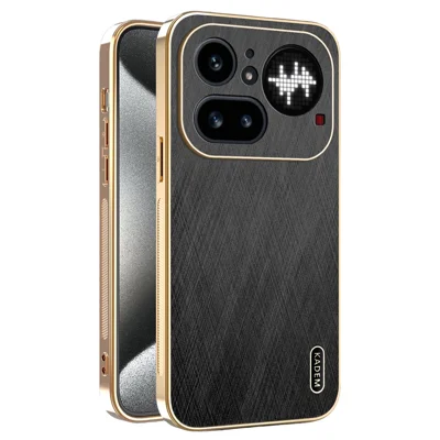 KADEM för Nothing Phone (4a) Pro mobilskal Elektropläterat Silktexturerat PU + TPU bakskal - Svart