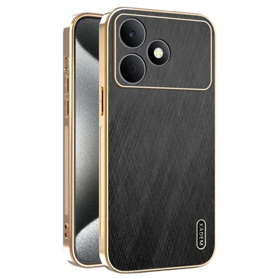 KADEM pour Realme Note 80 4G Coque de téléphone Revêtement électrolytique Cuir PU + TPU Arrière de téléphone avec texture soyeuse - Noir