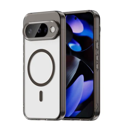 Funda para Google Pixel 10 Compatible con MagSafe, Funda Trasera Transparente de PC + TPU a Prueba de Golpes - Negro Transparente