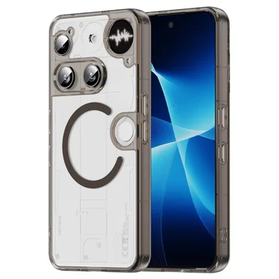 For Nothing Phone (3) 5G Case Kompatibel med MagSafe Gennemsigtig PC + TPU Stødfast Telefon Bagdækning - Gennemsigtig Sort