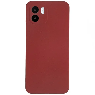 Funda antideslizante mate bicara para Xiaomi Redmi A1 4G / A2 4G, cubierta protectora suave de TPU lisa y a prueba de golpes - rojo vino