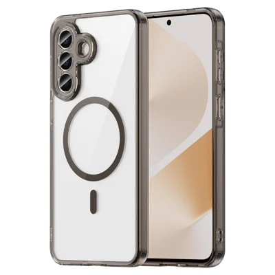 Cover per Samsung Galaxy A57 5G Compatibile con MagSafe Trasparente PC + TPU Copertura Posteriore Antishock - Nero Trasparente