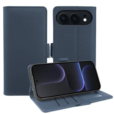 Futerał skórzany z portfelem i podstawką dla Honor 500 5G, pokrowiec dotykowy TPU + PU - Niebieski