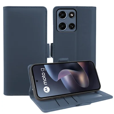 For Motorola Moto G 5G (2026) Leather Case Wallet Stand TPU + PU Skin-touch Cover - Blue