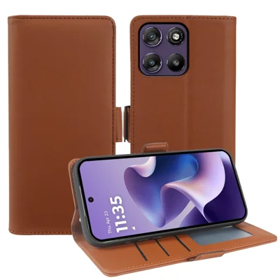 FitBAG Custodia In Pelle Nappa Per Motorola Moto G62 – Made In Germany, Con Fodera In Microfibra Pulisci Schermo