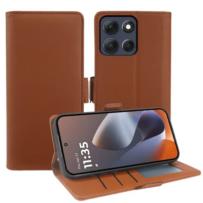 MOBYDEFEND Bookcase Magnetische Sluiting Geschikt Voor Motorola Moto G86 Power Telefoonhoesje Zwart 162415521