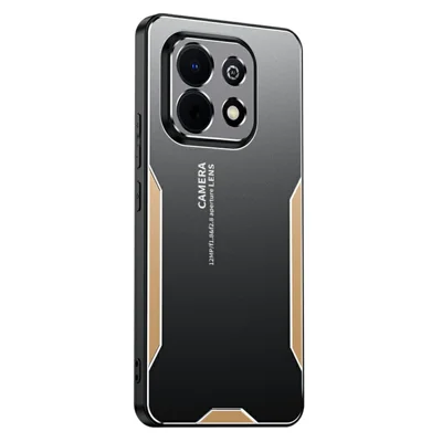 For Huawei Enjoy 90 Plus Phone Case Aluminium Alloy TPU PC Back Cover - Gold