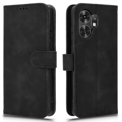For Honor Play 60A 5G Leather Case Skin Feel Anti Drop Wallet Stand Flip Phone Cover - Black