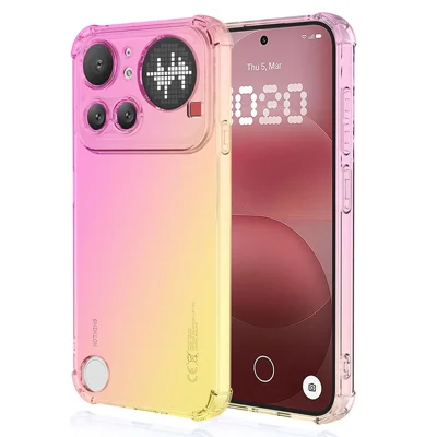Coque pour Nothing Phone (4a) Pro, couleur dégradée, housse anti-chute en TPU - Rose / Or