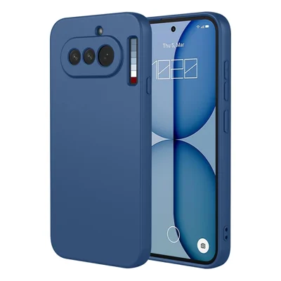 Coque pour Nothing Phone (4a) - Ressenti Silicone Liquide, Protection Souple en TPU - Couverture Bleue