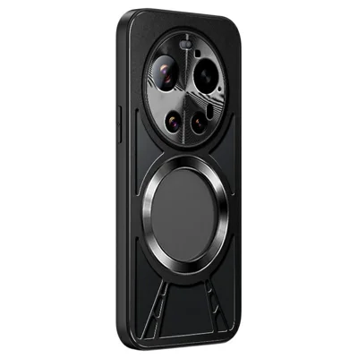 For Xiaomi 17 Ultra 5G Magnetisk Case Hul Køling Silicone + PC + Metal Bumper Telefonbeskyttelse - Sort