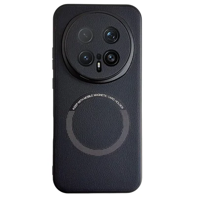 Capa Magnética para Honor Magic8 Pro 5G, Capa Anti-queda em Pele PU + PC - Preto