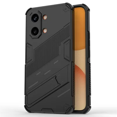 Zwart telefoonhoesje voor Xiaomi Poco X8 Pro Max 5G / Redmi Turbo 5 Max 5G, PC + TPU schokbestendig hoesje met standaard