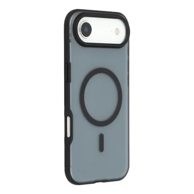 For iPhone Air Magnetic Case Anti-fingerprint Soft-touch Shockproof  TPU + PC Cover - Black