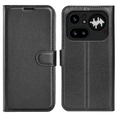 For Nothing Phone (4a) Pro Case Litchi Texture Shockproof Leather Wallet Phone Cover - Black