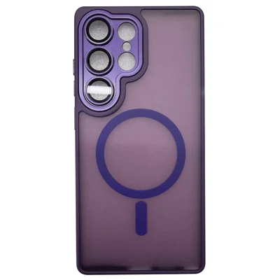 Voor Samsung Galaxy S23 Ultra-hoesje compatibel met MagSafe Skin-Touch PC + TPU telefoonhoesje - Paars