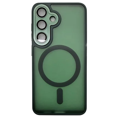 For Samsung Galaxy S22+ 5G Magnetic Case Skin-Touch PC + TPU Phone Cover - Green
