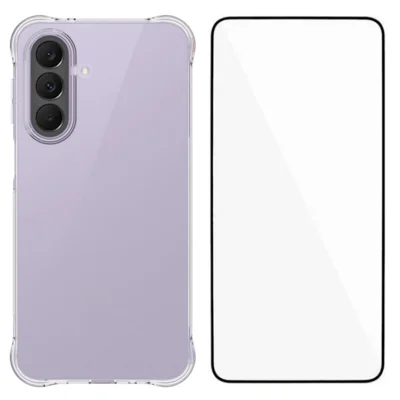 Für Samsung Galaxy A27 WANLONFENG WL-Serie Hülle 2,0 mm TPU-Handyhülle mit gehärtetem Glasfilm – Transparent