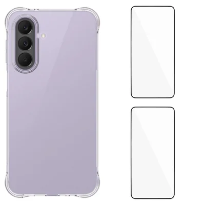 Dla Samsung Galaxy A27 WANLONFENG Seria WL2 TPU Obudowa 2,0 mm z 2 szt. Foliami Hartowanymi - Przezroczysta