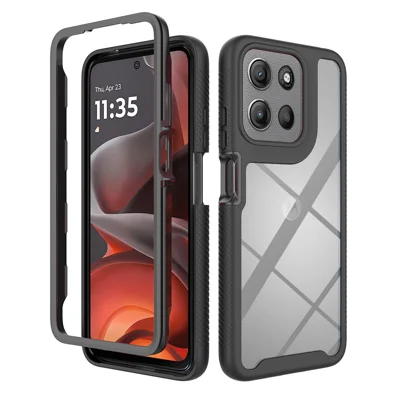 Case For Motorola Moto G17 Power 4G / G17 4G / G15 4G / G15 Power 4G Anti Drop 2 in 1 PC + TPU Phone Cover - Black