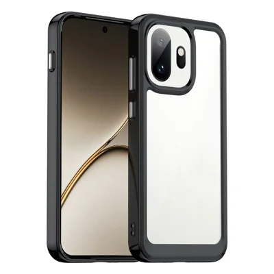 Capa para Telemóvel OnePlus 15T 5G, Capa Protetora Transparente em TPU + Acrílico - Preto