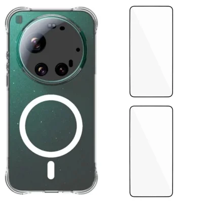 WANLONFENG WL1 Series Pour Xiaomi 17 Ultra 5G 2,0 mm Étui Magnétique Transparent Coque Arrière en TPU avec 2 Films d'Écran - Transparent