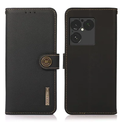 KHAZNEH para Sony Xperia 1 VIII Funda de Cuero Auténtico de Vaca con Protección RFID y Cartera - Negra