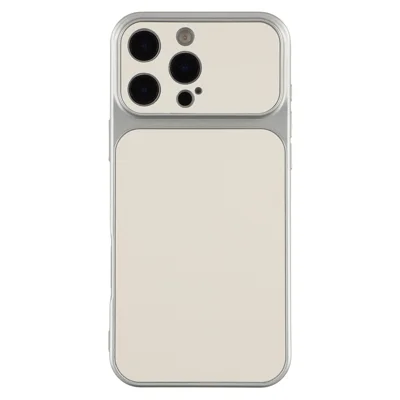 For iPhone 16 Pro Case Sheepskin Texture Leather Coated TPU Phone Cover with Precise Camera Cutouts - White