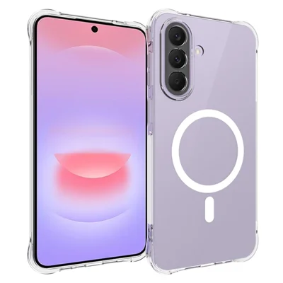 For Samsung Galaxy A27 5G Magnetic Case TPU Anti-drop Phone Back Cover - Transparent