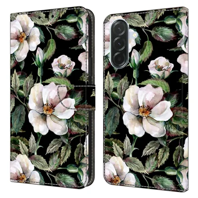 For Samsung Galaxy A27 5G Wallet Case Foldable Stand Pattern Printing PU Leather Flip Phone Cover - Large Flower