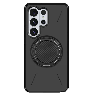 Bulk Purchasing For Samsung Galaxy S23 Ultra / S22 Ultra 5G Magnetic Case Rotary Kickstand TPU + PC Anti-drop Phone Cover - Black