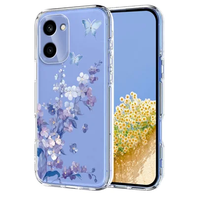 TPU-hoesje voor OnePlus Ace 6 5G / OnePlus Ace 6T 5G / OnePlus 15R 5G met vlinder- en bloemenpatroon - Viooltjes