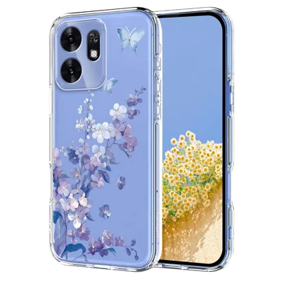 For Honor Play 60A 5G / Honor Play 80 5G / Honor X6d 5G Case Butterfly Floral Pattern Printing TPU Phone Back Cover - Violets