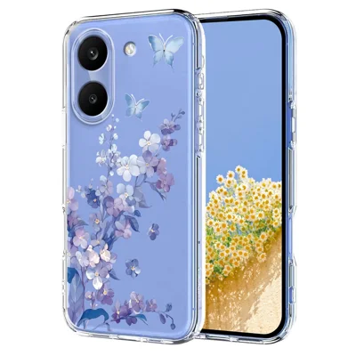 For Xiaomi Poco X8 Pro 5G Case Butterfly Floral Pattern Printing TPU Phone Back Cover - Violets