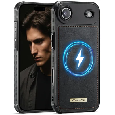 Etui na iPhone Air CASEME seria C69 etui magnetyczne z pokrowcem z TPU z powłoką z tworzywa sztucznego - Czarny