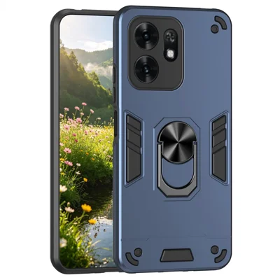 For Honor X6d 5G Case PC + TPU Drop Defend Phone Cover with Ring Kickstand - Blue