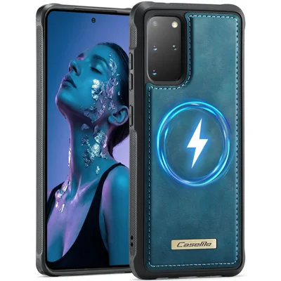 Чехол CASEME C69 серии для Samsung Galaxy S20 Plus 4G / Galaxy S20 Plus 5G, магнитный чехол из искусственной кожи с покрытием TPU, зеленый