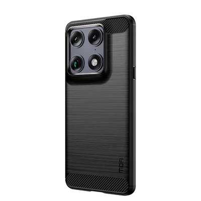 Für Motorola Signature 5G / Motorola Edge 70 Ultra 5G Rückseite MOFI gebürstete Textur Carbon-Faser weiches TPU-Gehäuse - Schwarz