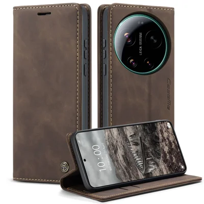 For Xiaomi 17 Ultra 5G Wallet Case CASEME 013 Series PU Leather Phone Cover Stand - Koffie