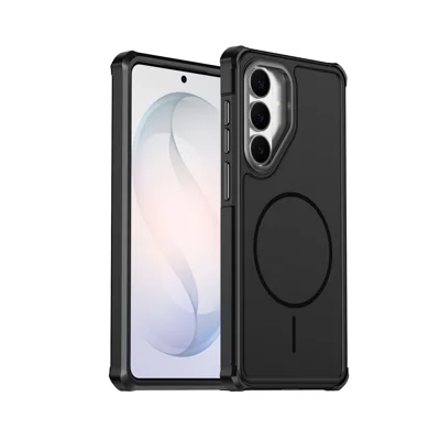 For Samsung Galaxy S23 FE Magnetic Case Shockproof TPU PC Protective Cover - Black