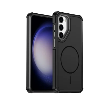 Coque magnétique pour Samsung Galaxy S23+, étui de protection anti-choc en TPU et PC - Noir
