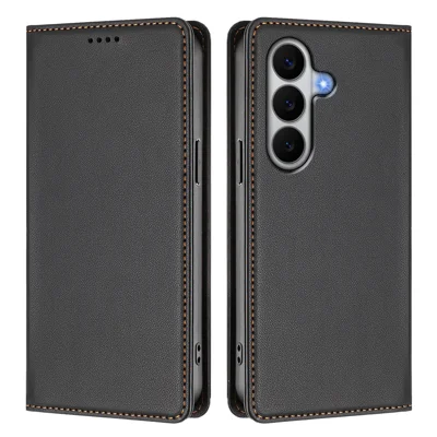 For Samsung Galaxy A27 Læder Wallet Case med Magnetlukning RFID-blokerende Telefondækning - Sort