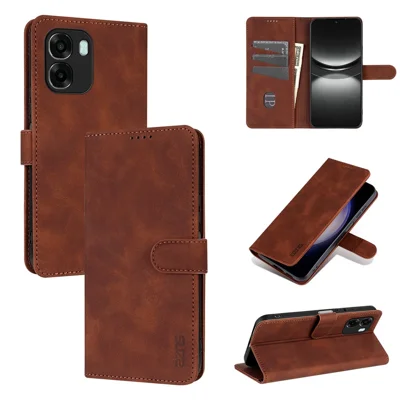 AZNS Case for Oppo A6x 5G / A6x 4G / A60 5G / A60 4G PU Leather Wallet Phone Cover - Brown